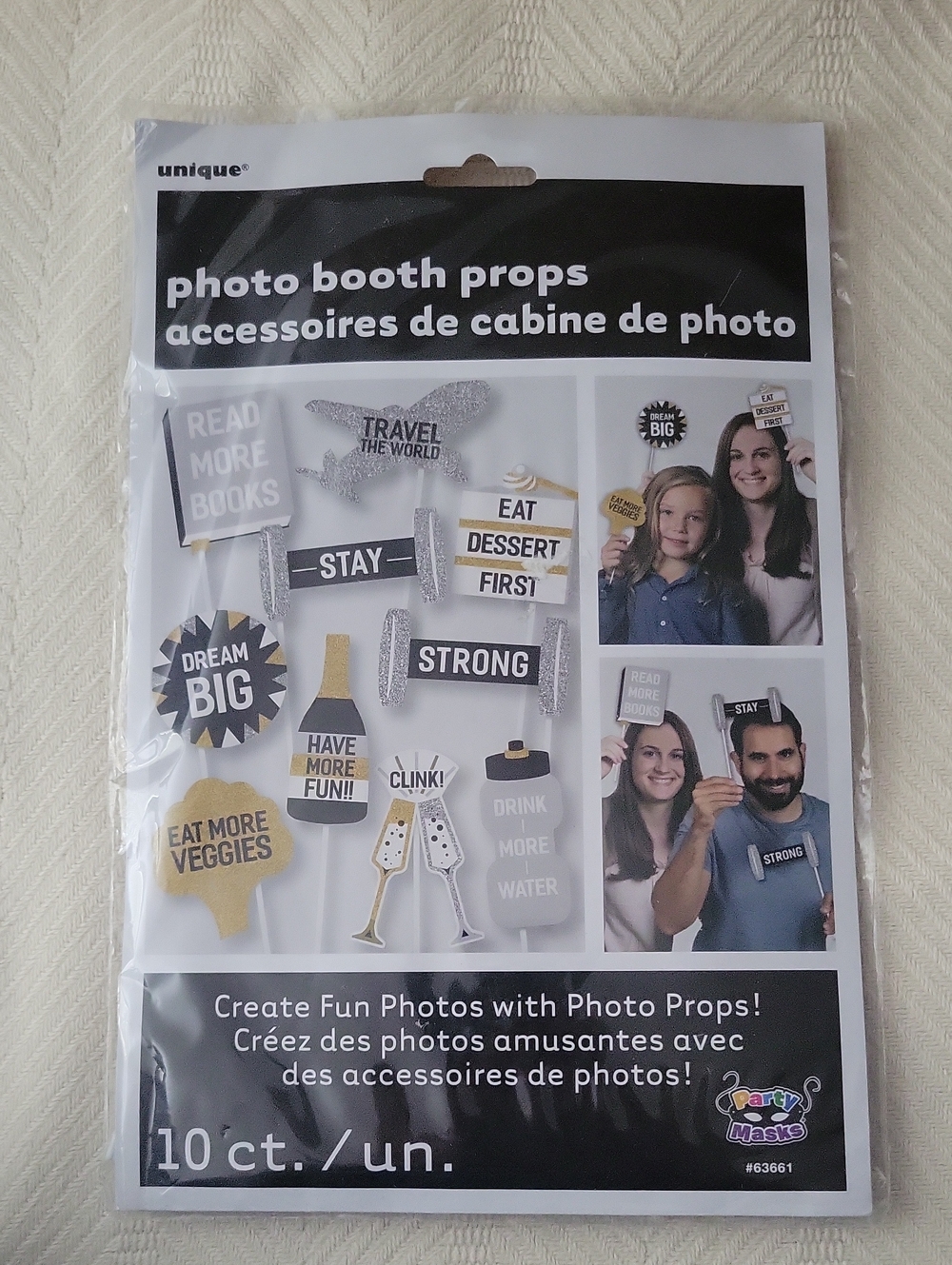 New Years Silver & Gold Photo Booth Props - 10ct